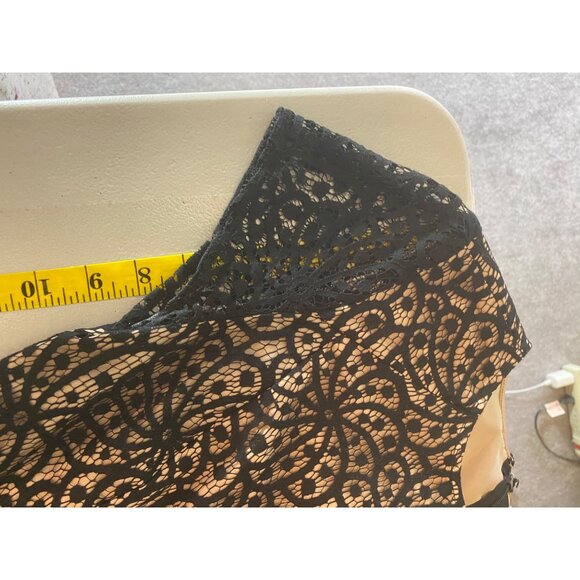 Loft Womens Black & Beige Lace Overlay Dress Size 0 - Picture 9 of 9